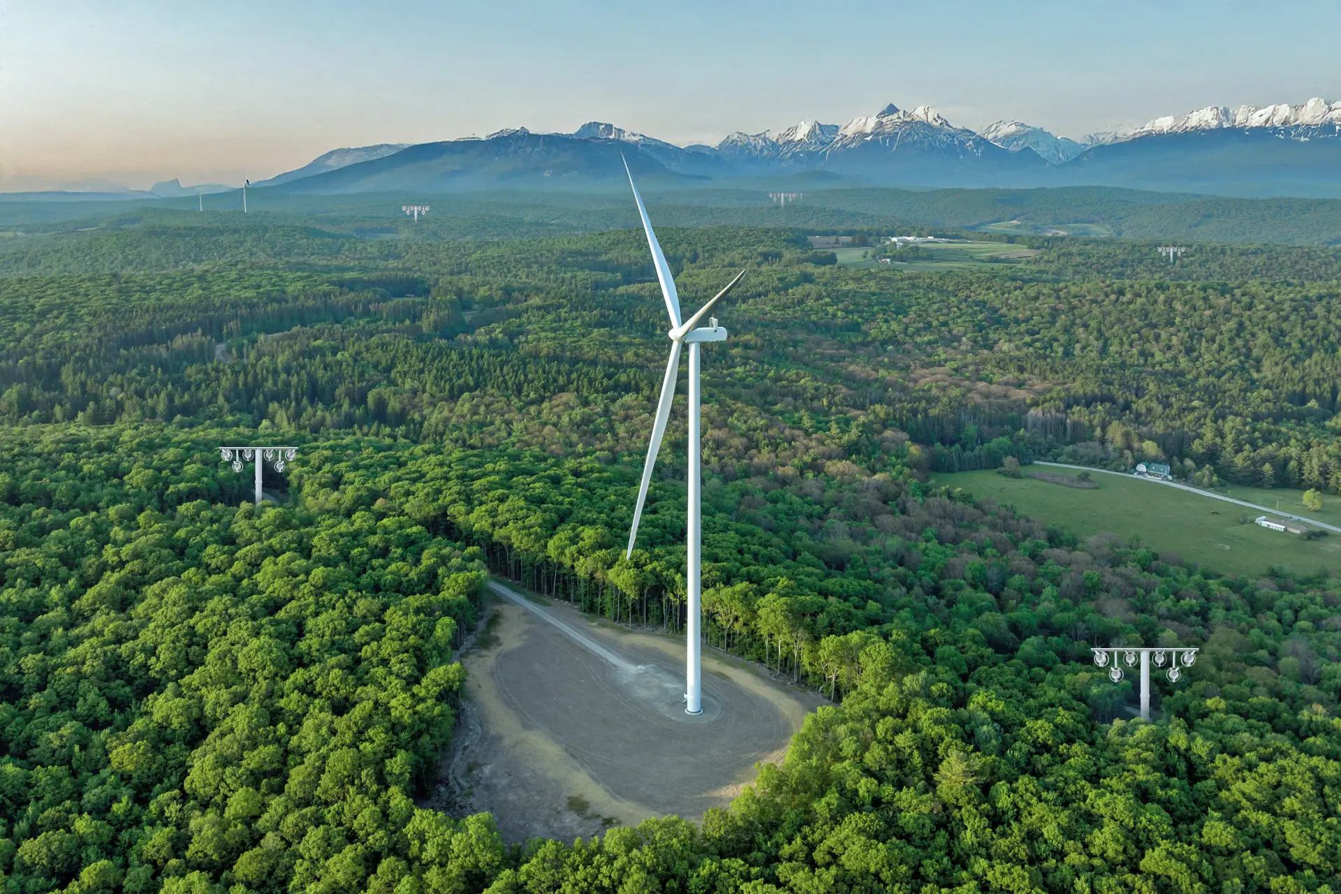 Windrad und Winturbinen und ihre Auswirkungen auf die Landschaft