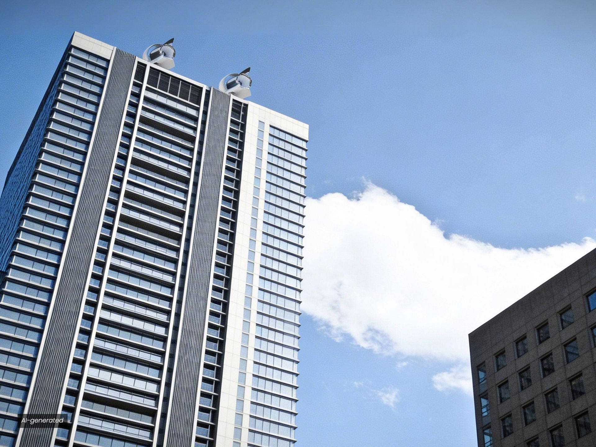 Windkraft auf dem Dach.